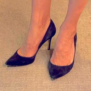Ann Taylor navy suede heels